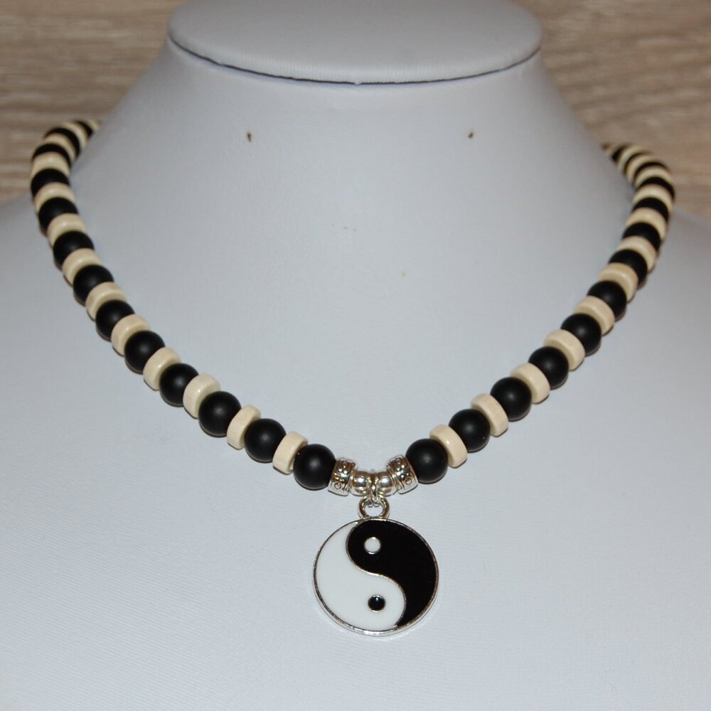 Yin Yang Necklace,Onyx Necklace,Onyx Stone Yin Yang Necklace